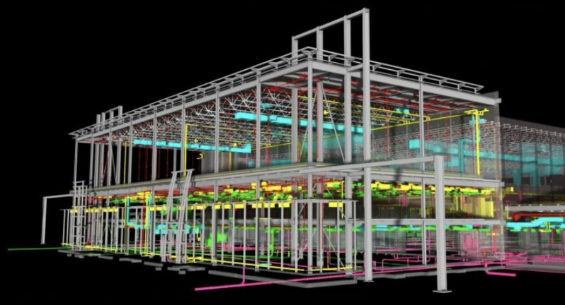 A 3d schematic of a building